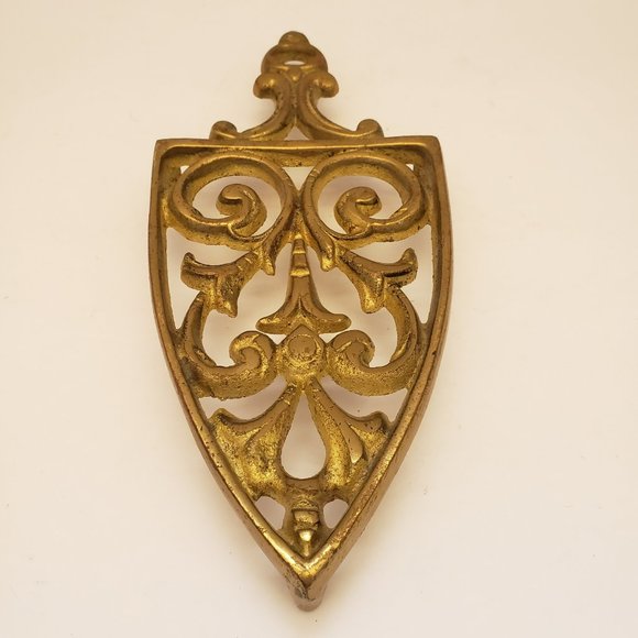 Vintage Gold Brass Kitchen Trivet Riser - Picture 2 of 9